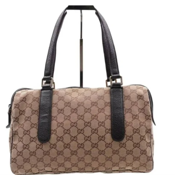 Gucci Canvas Monogram Boston Bag w/ dust bag
